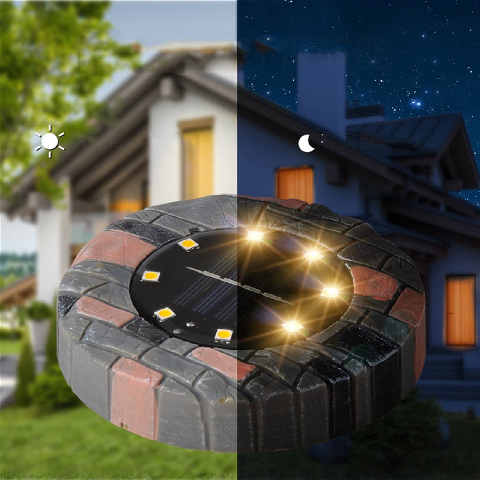 4er-Pack Solar-Bodenleuchten for den Außenbereich mit 8 LEDs, wasserdicht for den Garten, den Weg, den Garten, den Hof und den Gehweg Lampen