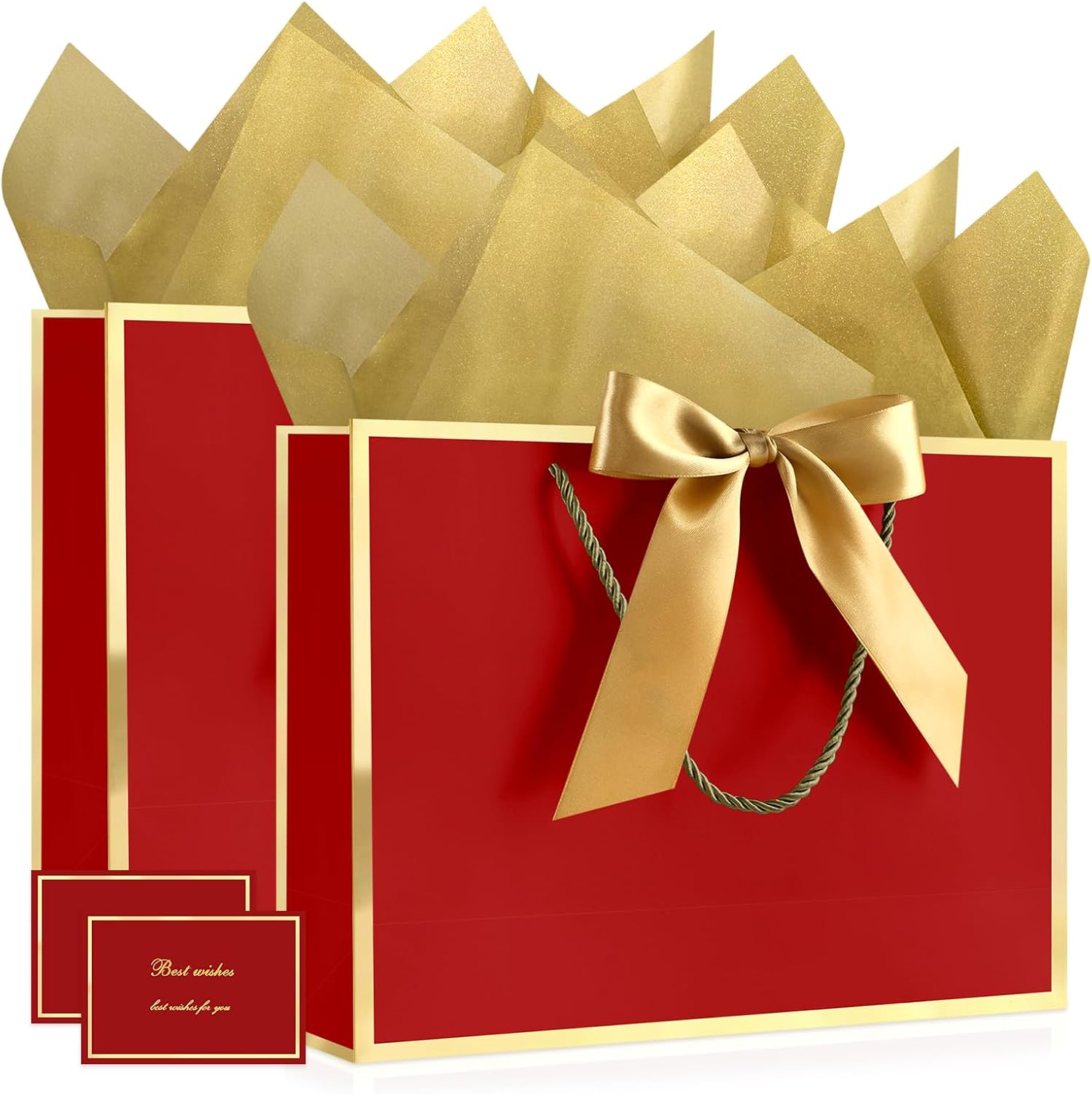 JMANNI Red Medium Gift Bags for Women, 13 Inch Party Favor with Handles