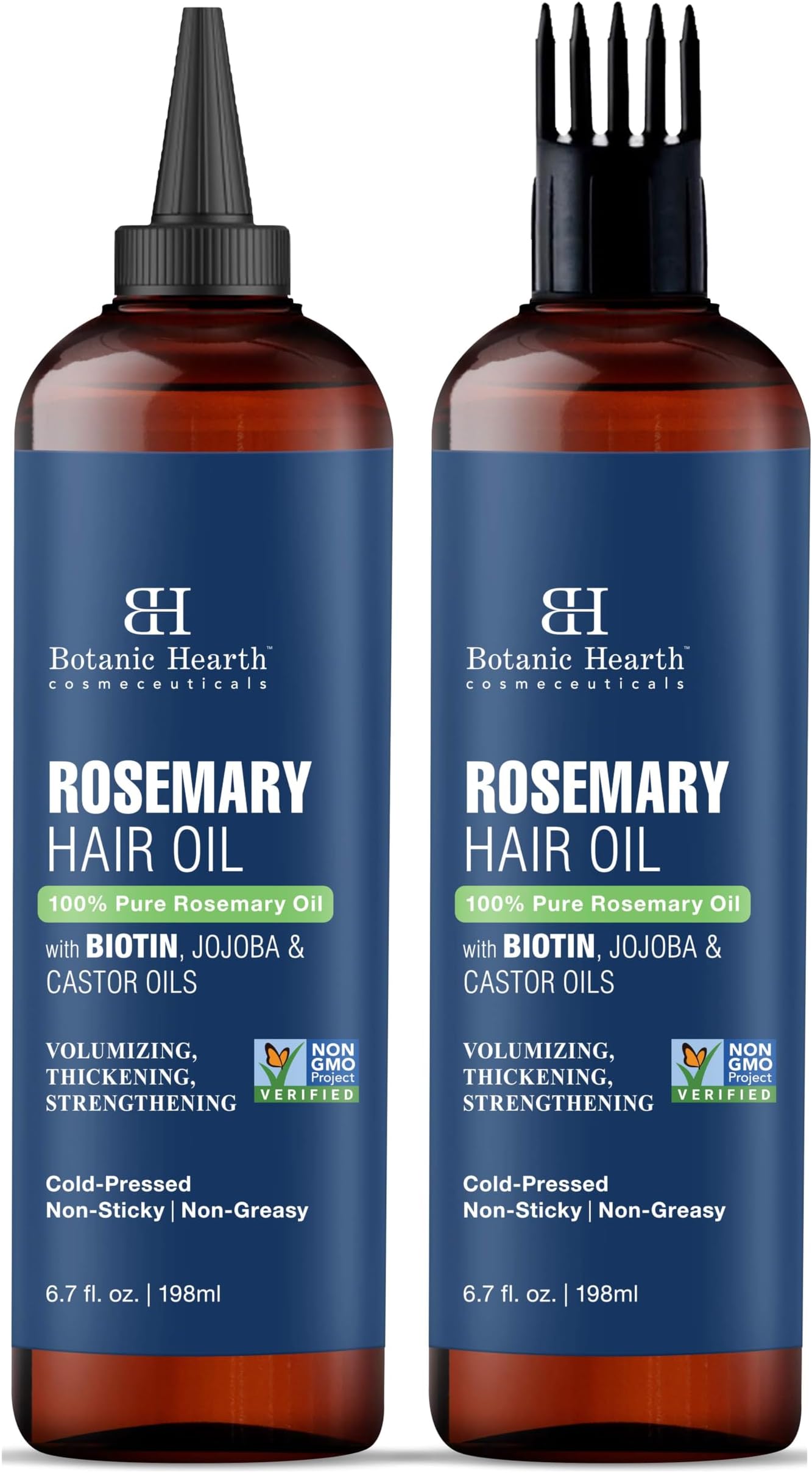 Botanic Hearth Rosemary Hair Oil - 6.7 Fl Oz (2 Pack) - Scalp Treatment for Hair Loss, Dry & Frizzy Hair Repair, Deep Nourishing Oil for All Hair Types- 100% Natural and Vegan