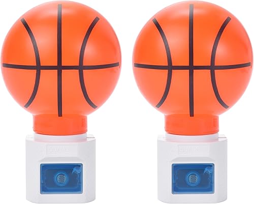 Miniatura 7 de Paquete de 2 luces LED de noche enchufables de color blanco cálido para niños, lámpara con forma de baloncesto para cuidar bien el sueño de los niños