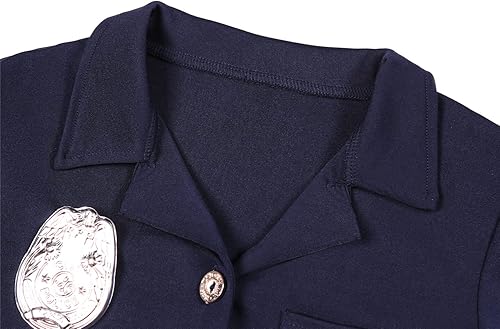 Miniatura 5 de Police Officer Costume for Kids Girls Dress Up Halloween Costumes Cop Outfit Uniform Role Play Handcuffs Hat Badge