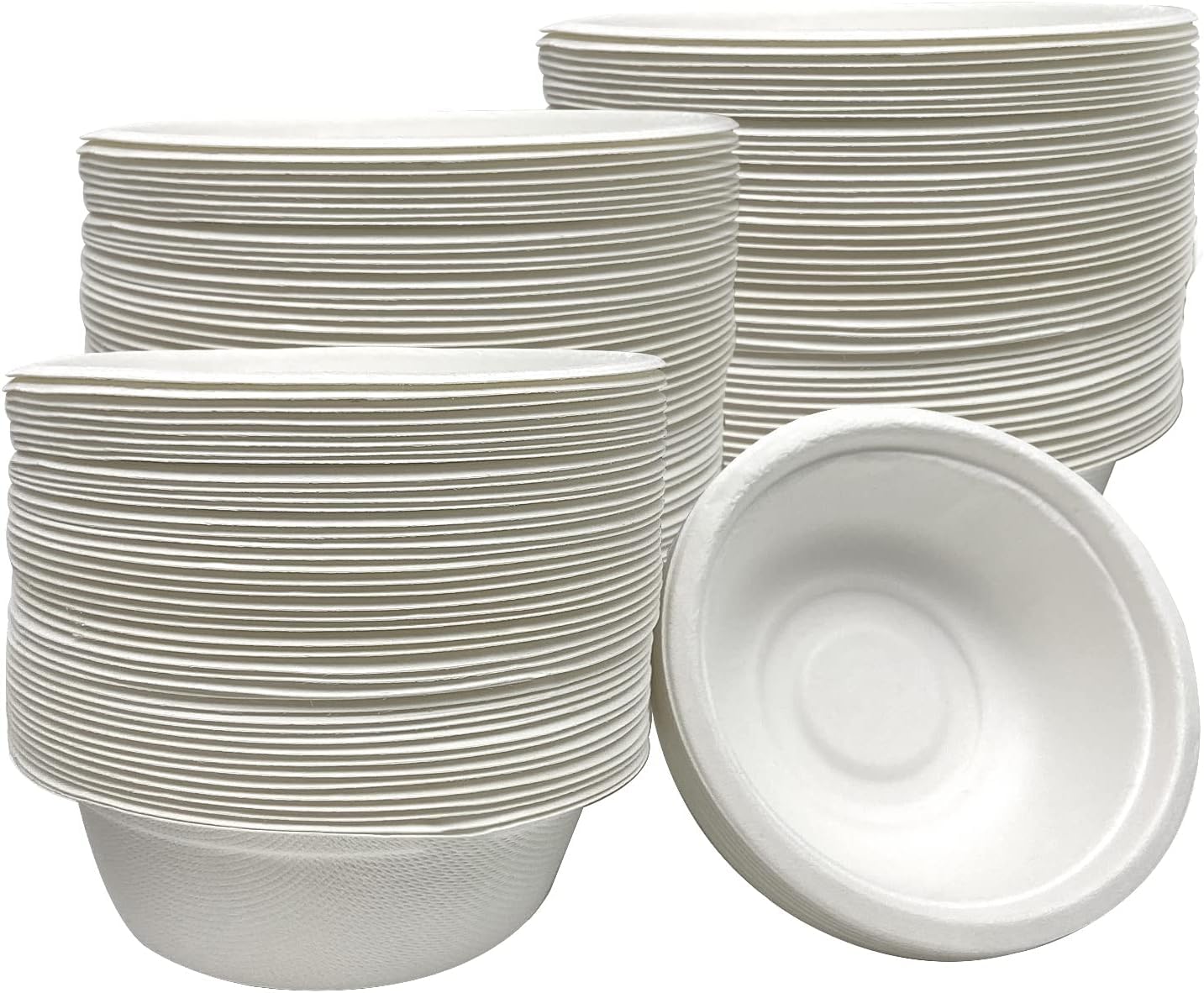 Khaana Packaging [180 ml, 50 Pack Disposable Bagasse Bowls | Eco-Friendly, Biodegradable, Sugarcane Paper Bowls | for Serving Snacks & Dinner | Birthday, Wedding & Party | Round, White 4