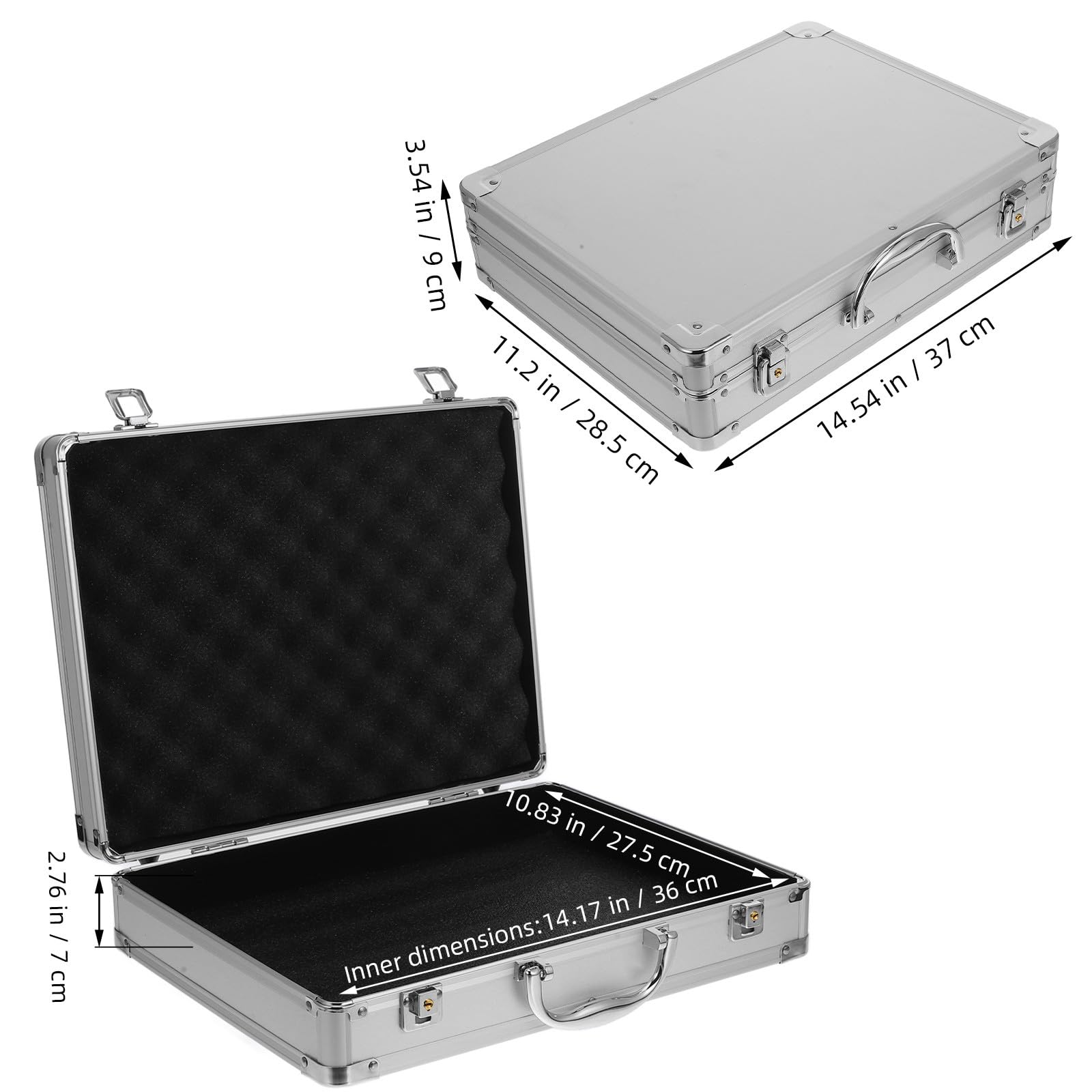 Maleta de Aluminio Gran Capacidad y Diseño Antichoque, Caja Organizadora Portátil para Herramientas Asa, Adecuado para Talleres y Oficinas