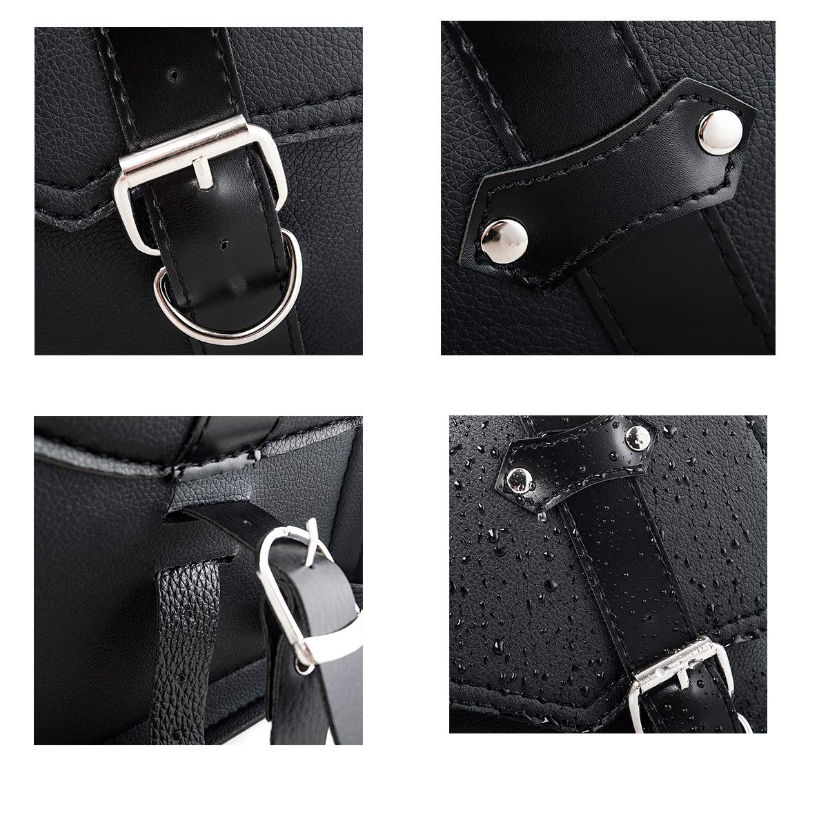 Motocicleta PU Cuero Alforja Universal Motocicletas Herramientas Bolsas (Derecha)