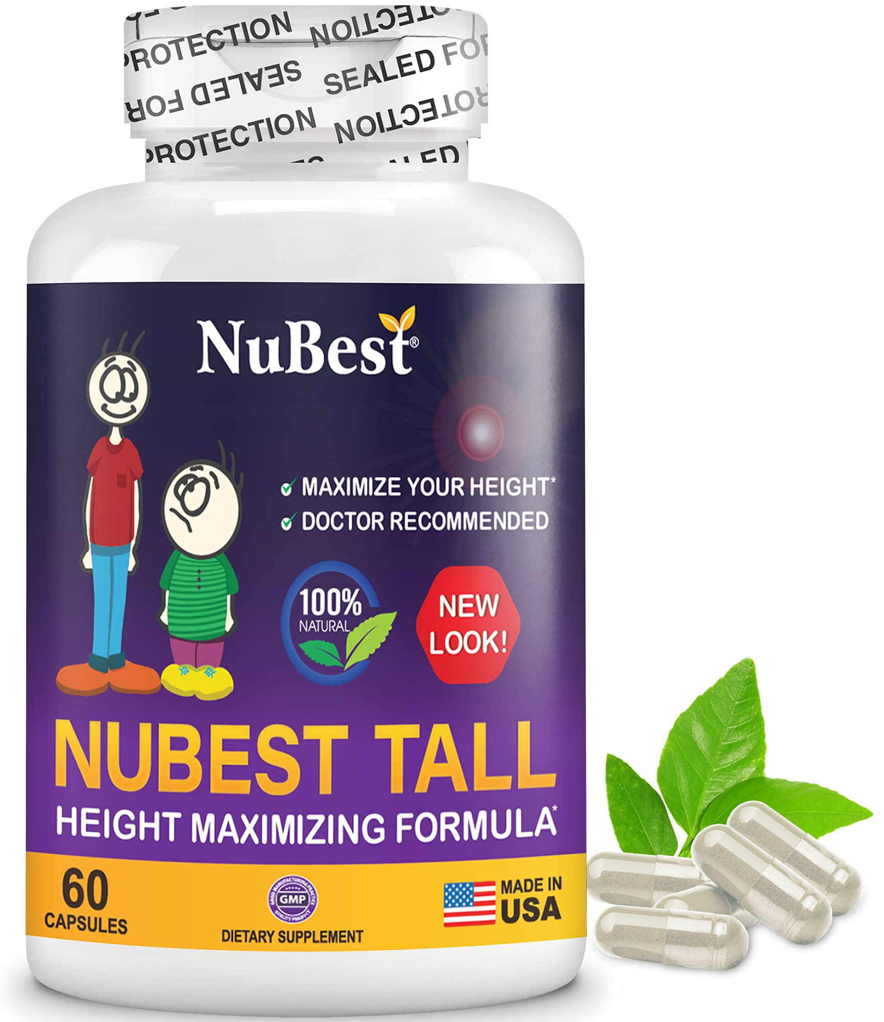 NuBest Tall 60 Capsules Maximum Natural Height Growth Formula Herbal Peak Height Pills