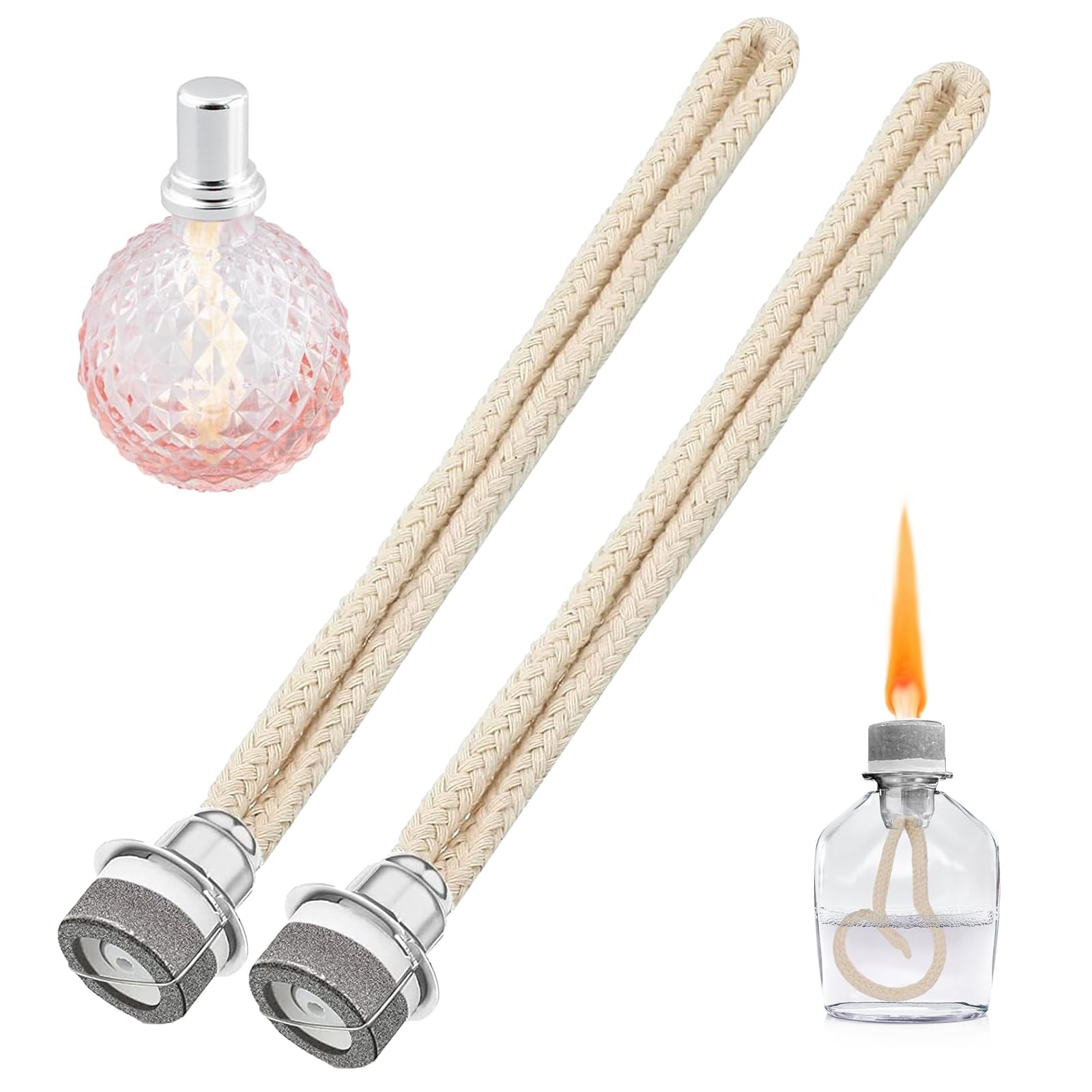 Stoppini Per Lampada Catalitica - Set 2 Pezzi, Cotone Naturale, Lunghezza 18cm, Per Lampade Berger E Profumate - Foto 11