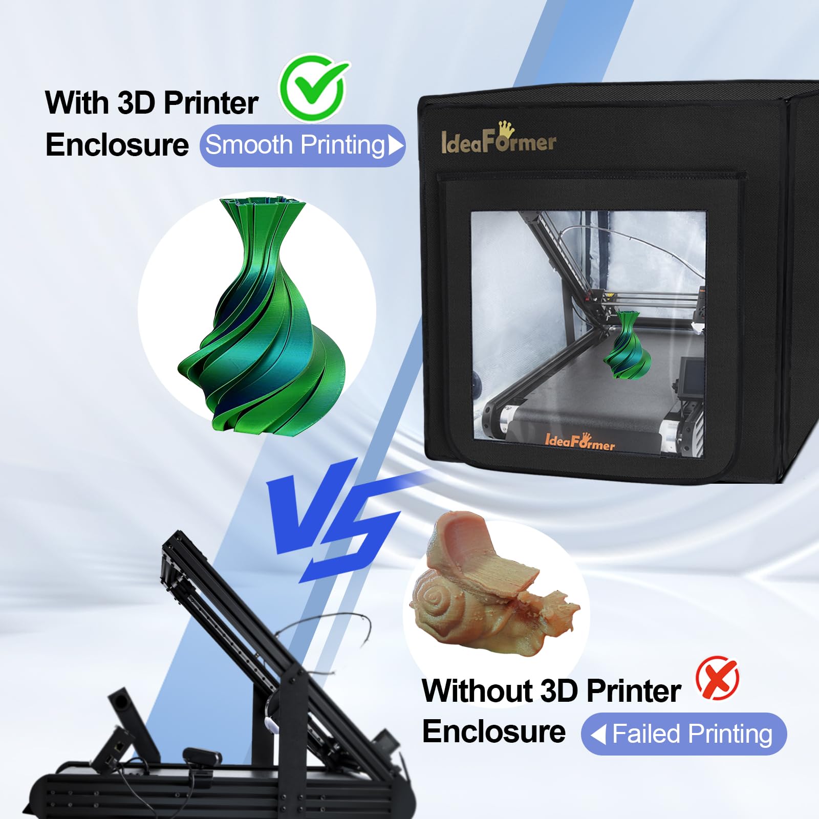 IdeaFormer IR3 V2 Abdeckhülle, hitzebeständig & staubdicht, temperaturkonstant Gehäuse für IR3 V2 Förderband-3D-Drucker, Maße 550 x 710 x 575 mm