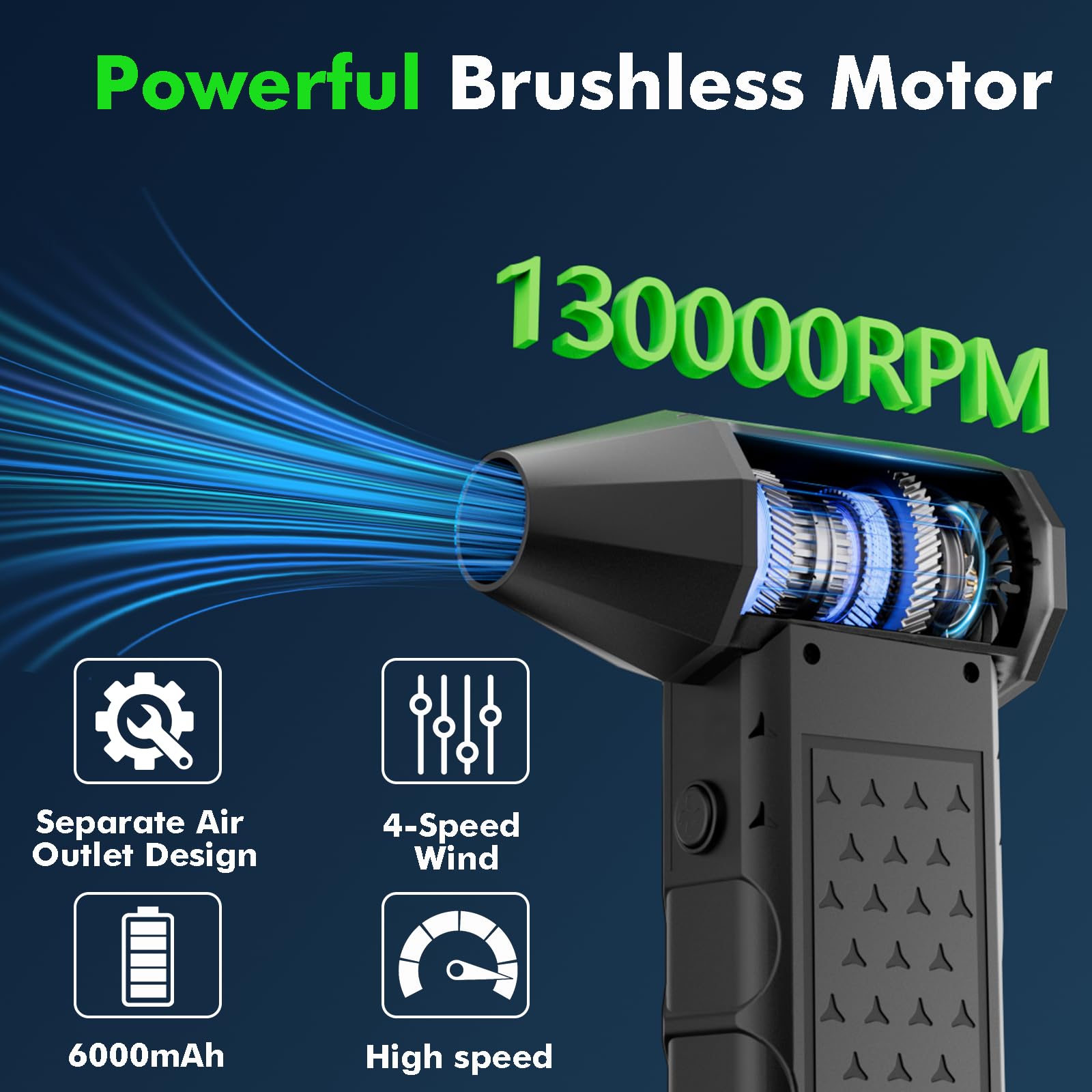 Aria Compressa Elettrico,4 Velocità Elettrico Rimuovi Polvere, Mini Soffiatore a Batteria Portatile come Bomboletta Aria Compressa,130000RPM Air Duster per PC,Tastiera,Auto -Star