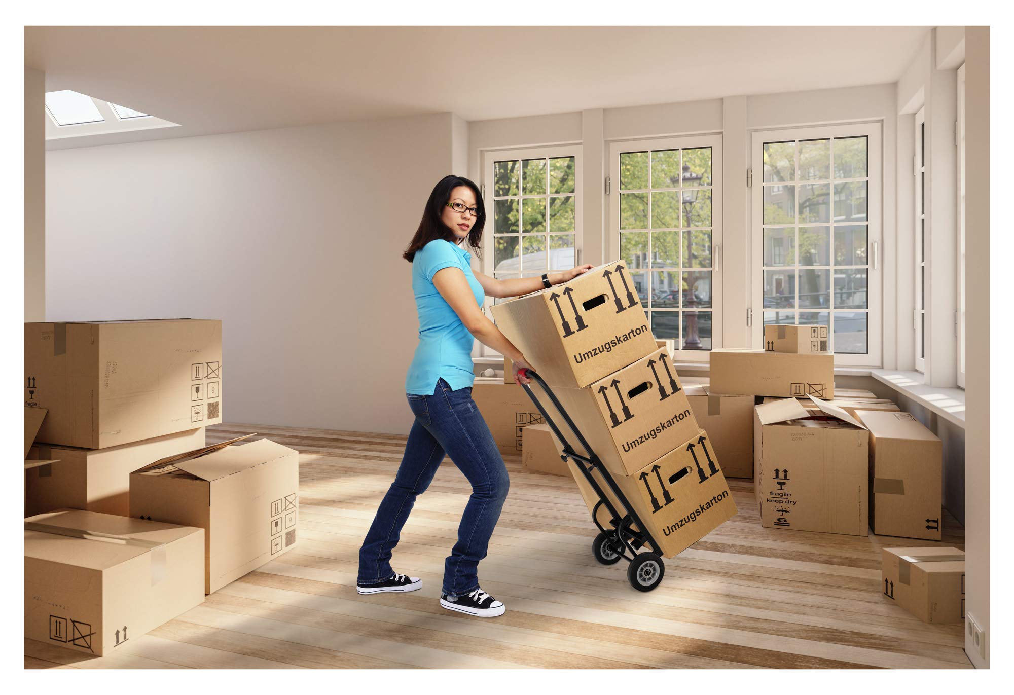 Stagecaptain SCS-40 MKII Sherpa Transportwagen - Sackkarre - Höhe: 68 cm - 103 cm - Länge: 60 cm - Belastbarkeit: max. 50 kg - Gewicht: 5,9 kg - schwarz