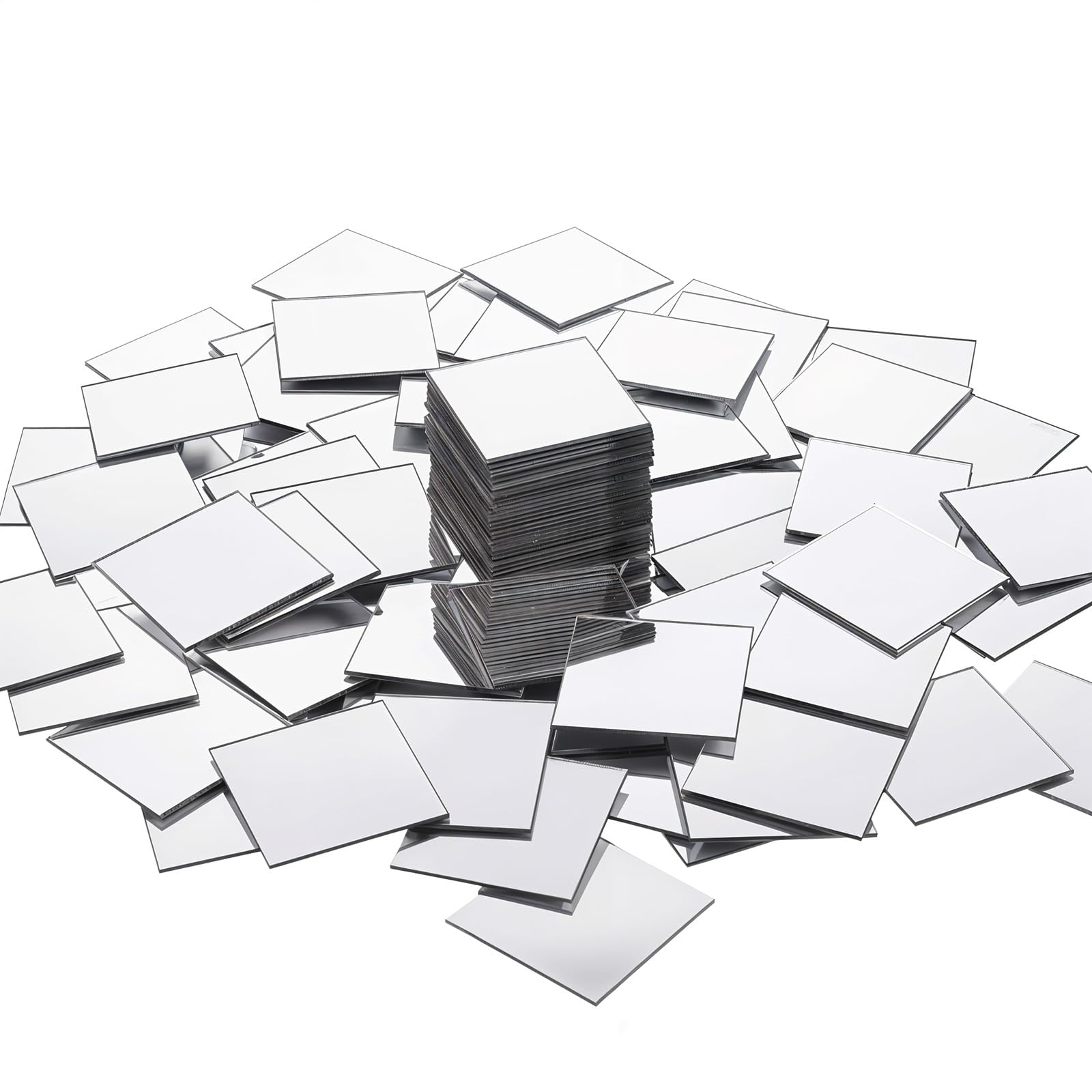 100 Pcs 1 inch Square Mirror Tiles Adhesive Small Square Mirrors Acrylic Mini Size Mirror Tile Craft Decorative Mirrors Mosaic Tiles for Crafts Making Home Decor