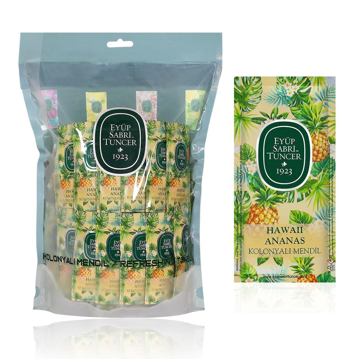 EYÜP SABRİ TUNCER Lot de 150 Lingettes Rafraîchissantes Ananas Hawaïen Petite Taille 5 cm x 10 cm