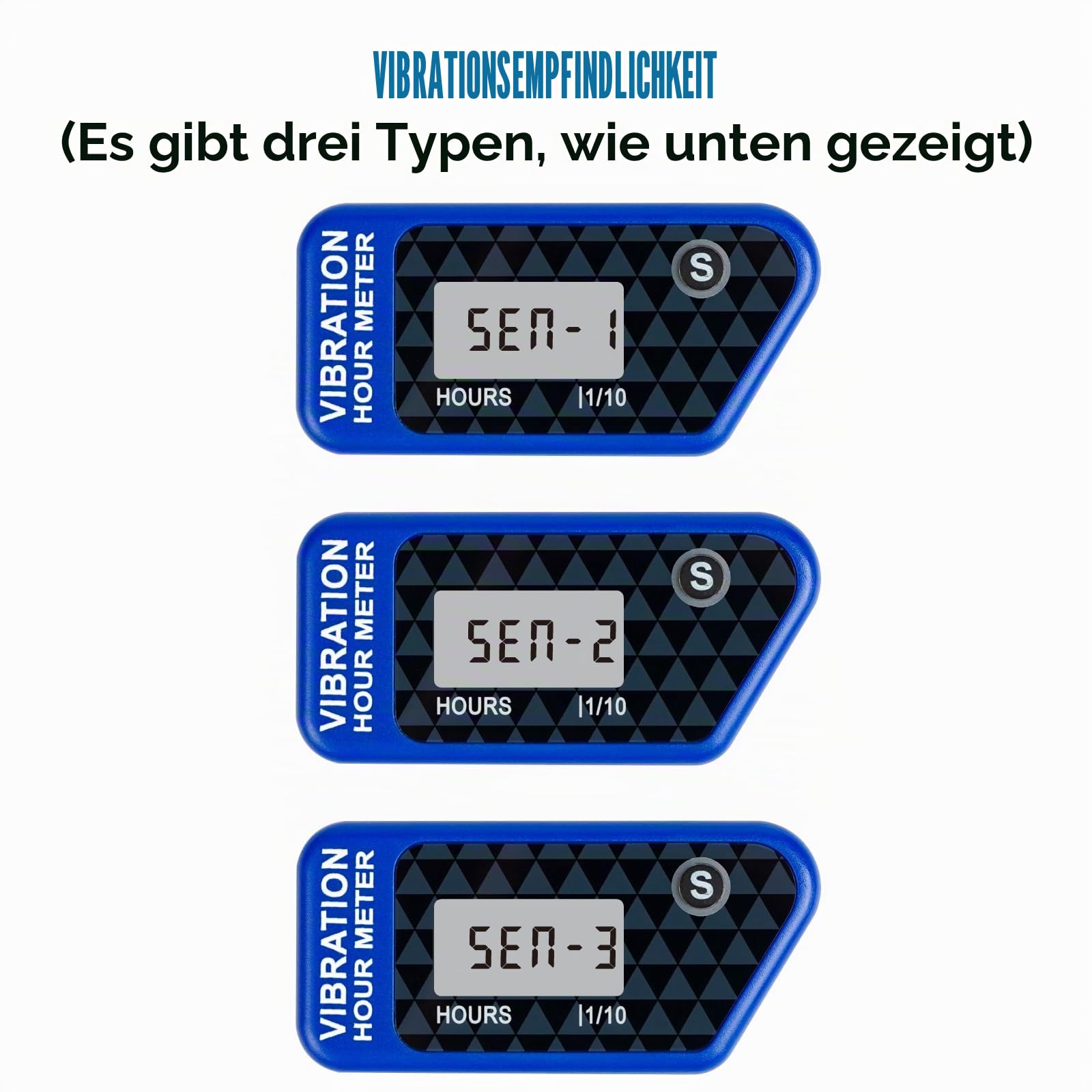 Runleader Digital Wireless Hour Meter,Vibrationsbetrieb | für Golfwagen Traktor Generator Kompressor Kettensäge Motorrad Dirt Bike Hochdruckreiniger und gas-/dieselbetriebene Maschine