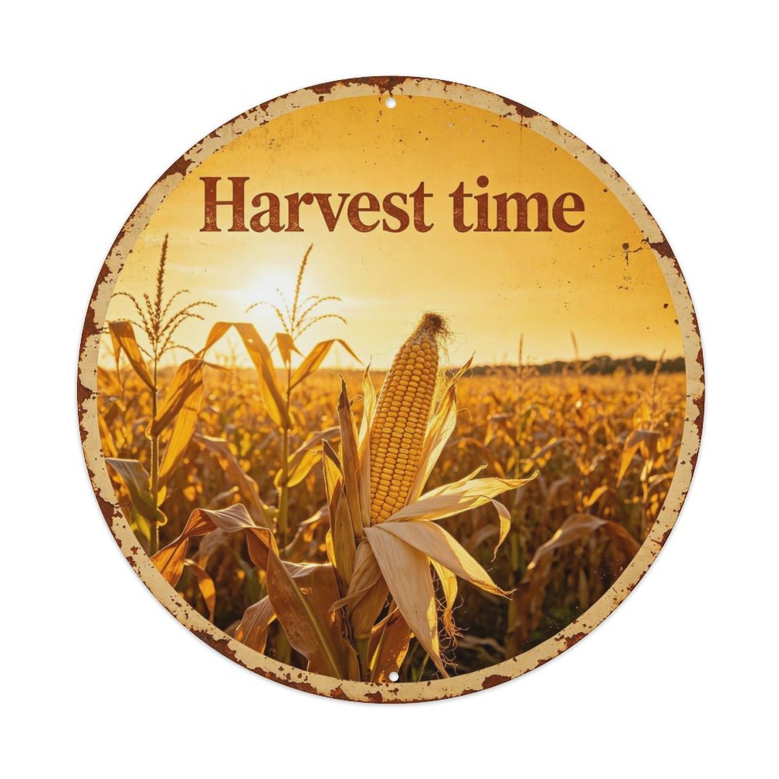 Vintage_cornfield_farm Metal Tin Sign Plaque