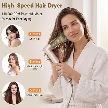 6 in 1 Professional Hairstyler Set with 110000 rpm Ion Hair Dryer