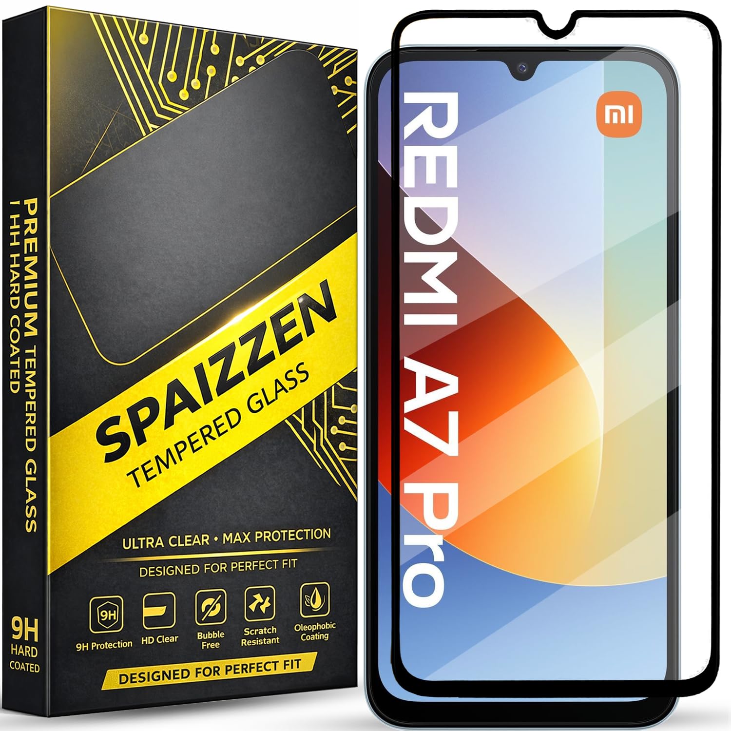 Military-Grade Tempered Glass Screen Protector Compatible for Redmi A7 Pro 5G / Redmi A7 Pro with Edge to Edge Coverage and Easy Self Installation kit-image-11