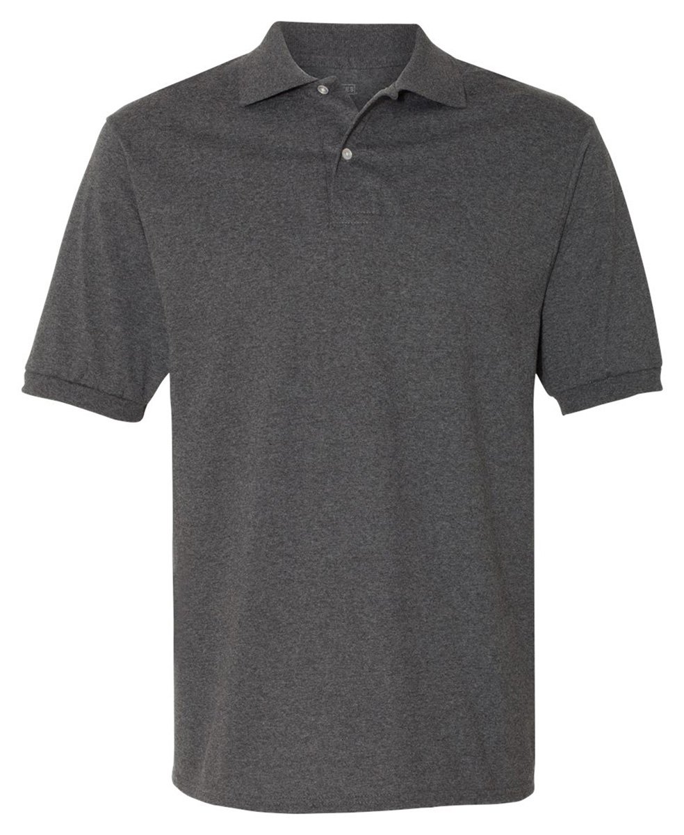 Jerzees Mens SpotShield Short Sleeve Jersey Sport Shirt, 4X, Black Heather — image 1