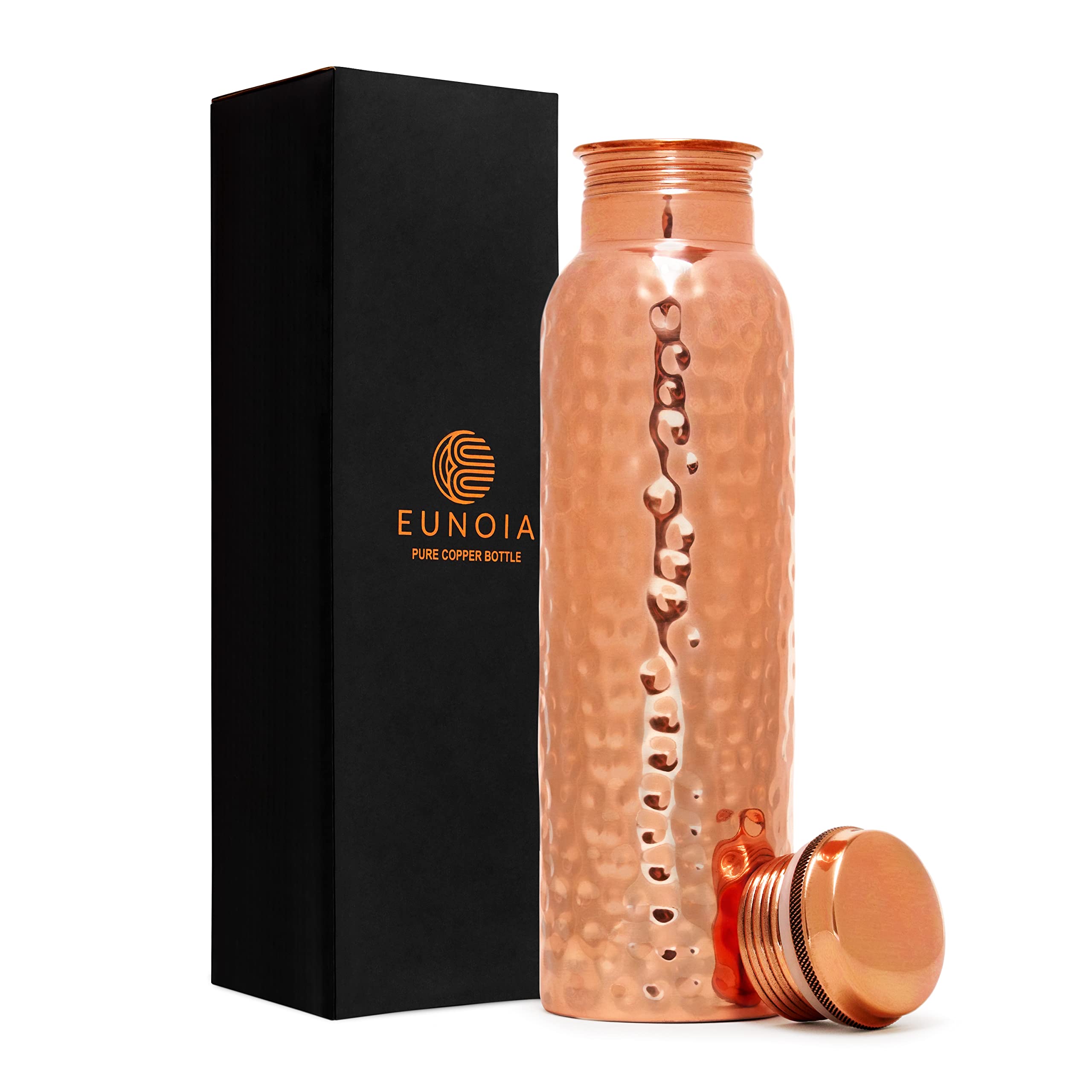 Moscow-Mix 34 Oz Pure Copper Water Bottle - Ayurvedic Hammered Design, Leak Proof Lid, Handcrafted - View #6