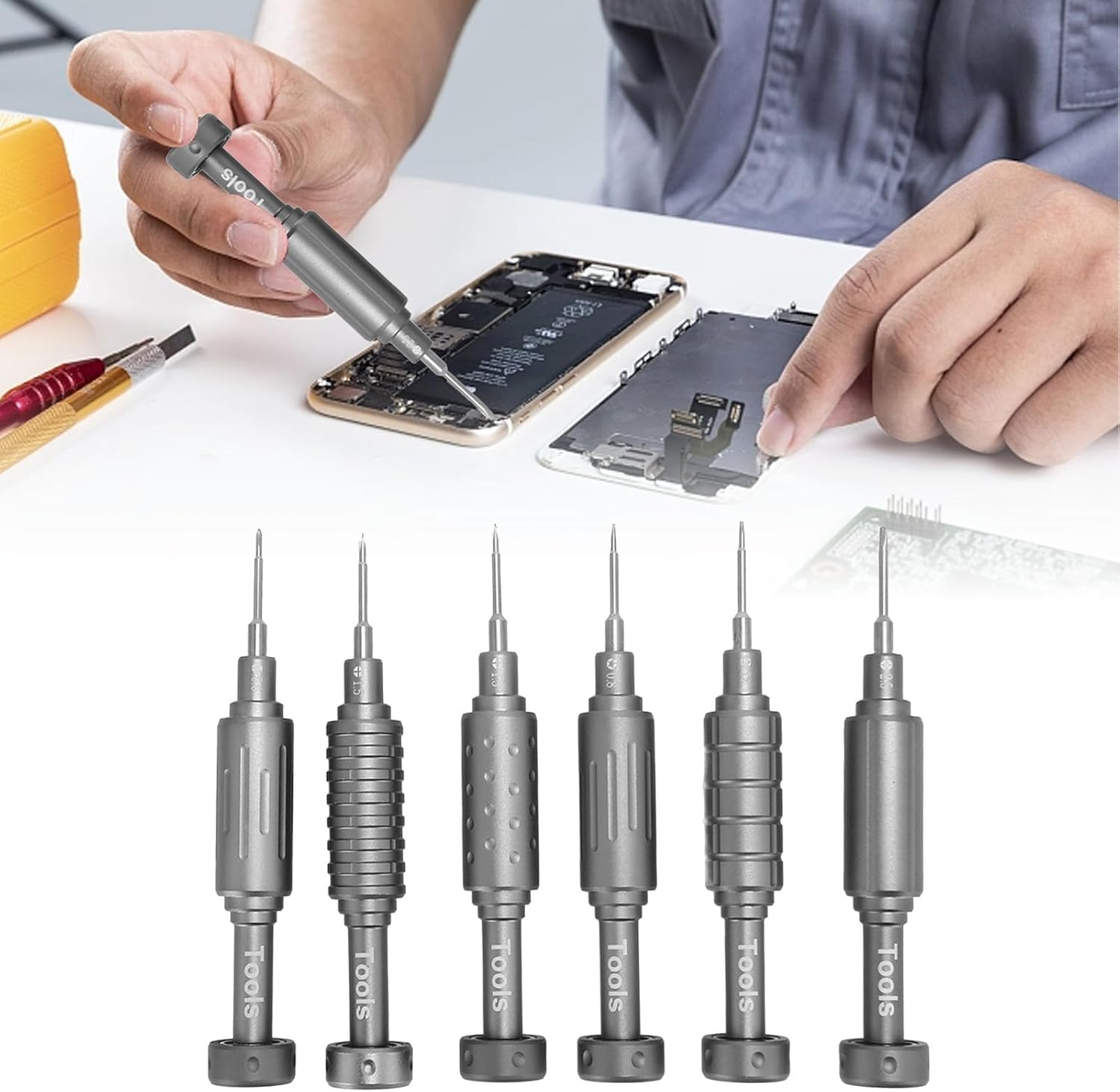 Professional 6-Piece Precision Screwdriver Set for Mobile Phone Repair, Alloy Bits, Disassembly Tool Kit