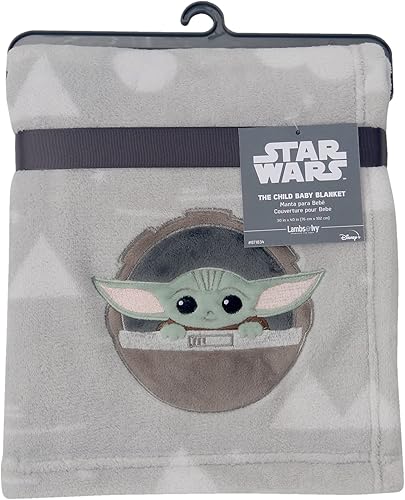 Miniatura 4 de Lambs & Ivy Star Wars Mandalorian The Child/Baby Yoda - Manta de forro polar gris para bebé