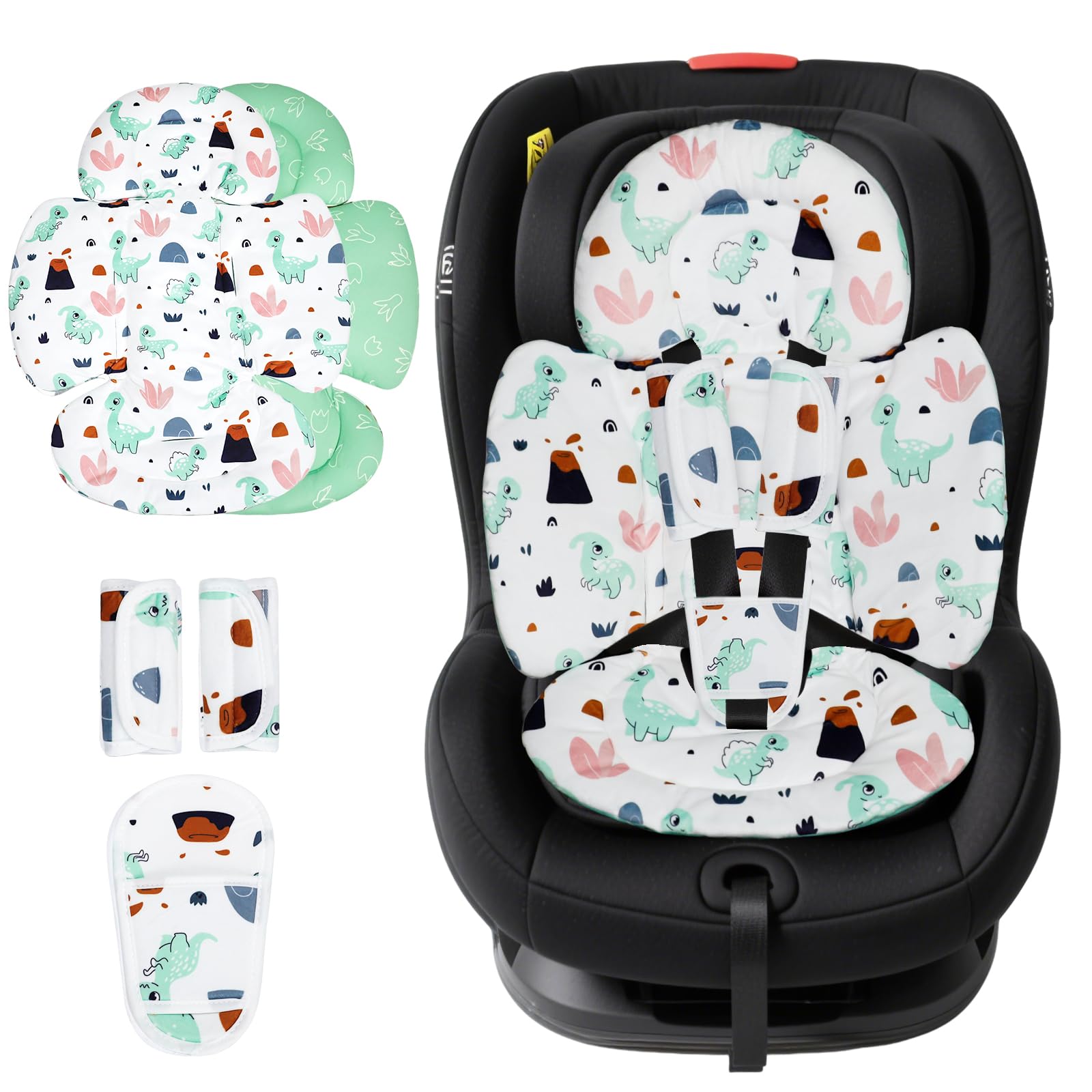 KAKIBLIN Säuglingseinsatz Kompatibel mit 4moms Mamaroo Schaukel, Graco Schaukel und Autositz, Säuglingseinsatz für Neugeborene Mädchen und Jungen, Atmungsaktives Wendedesign Baby Kopf- und