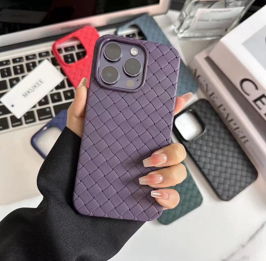 ELEF Luxury Weave Breathable Matte Silicone Grid Back Case iPhone 14 Pro Max-Purple (B0C2N89KP5) Amazon Price History, Amazon Price Tracker