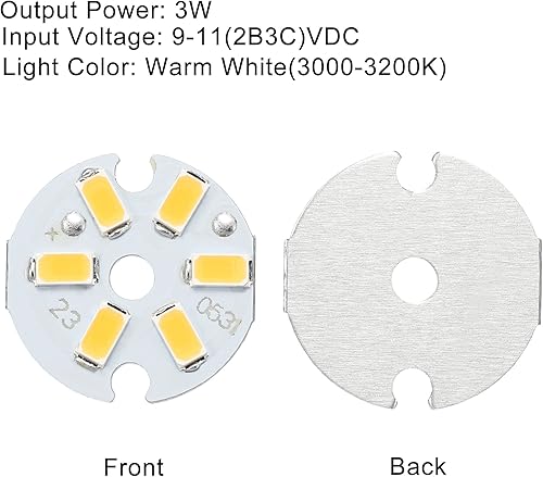 Miniatura 4 de MECCANIXITY COB - Bombilla de chip de luz LED 3W 120lm 3000-3200K 0.906 in 9-11VDC bombilla de ahorro de energía para foco, reemplazo de reflector,