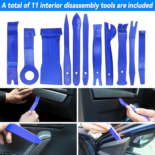 Miniatura 2 de AICEL Kit de herramientas de extracción de moldura automática, 11 piezas de herramienta de palanca de plástico para panel de puerta de automóvil,