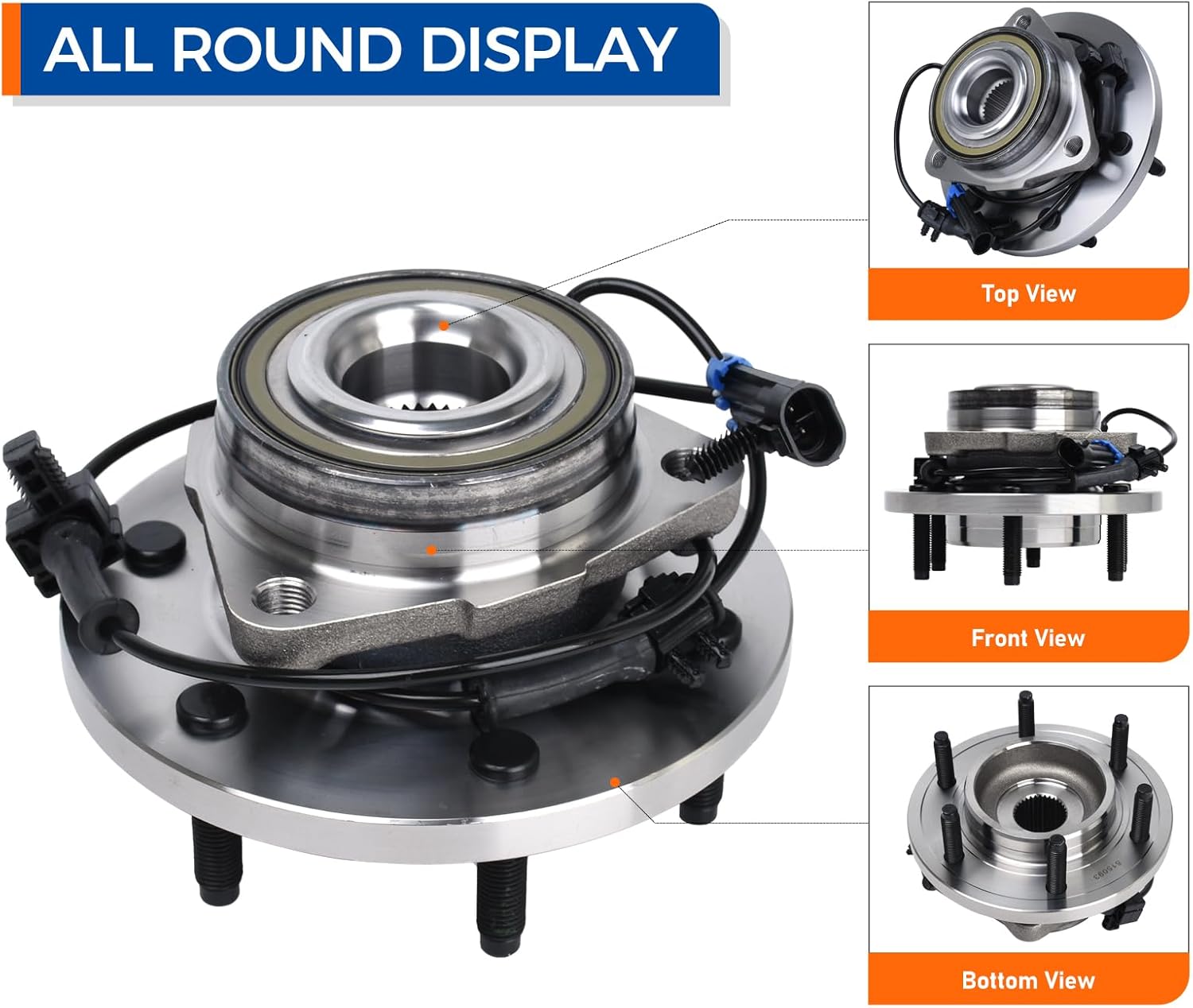 PAROD [Set of 2 Front 515093 Wheel Hub and Bearing Assembly Compatible with 2006-2010 Hummer H3, 2009-2010 Hummer H3T w/ABS 6Lugs