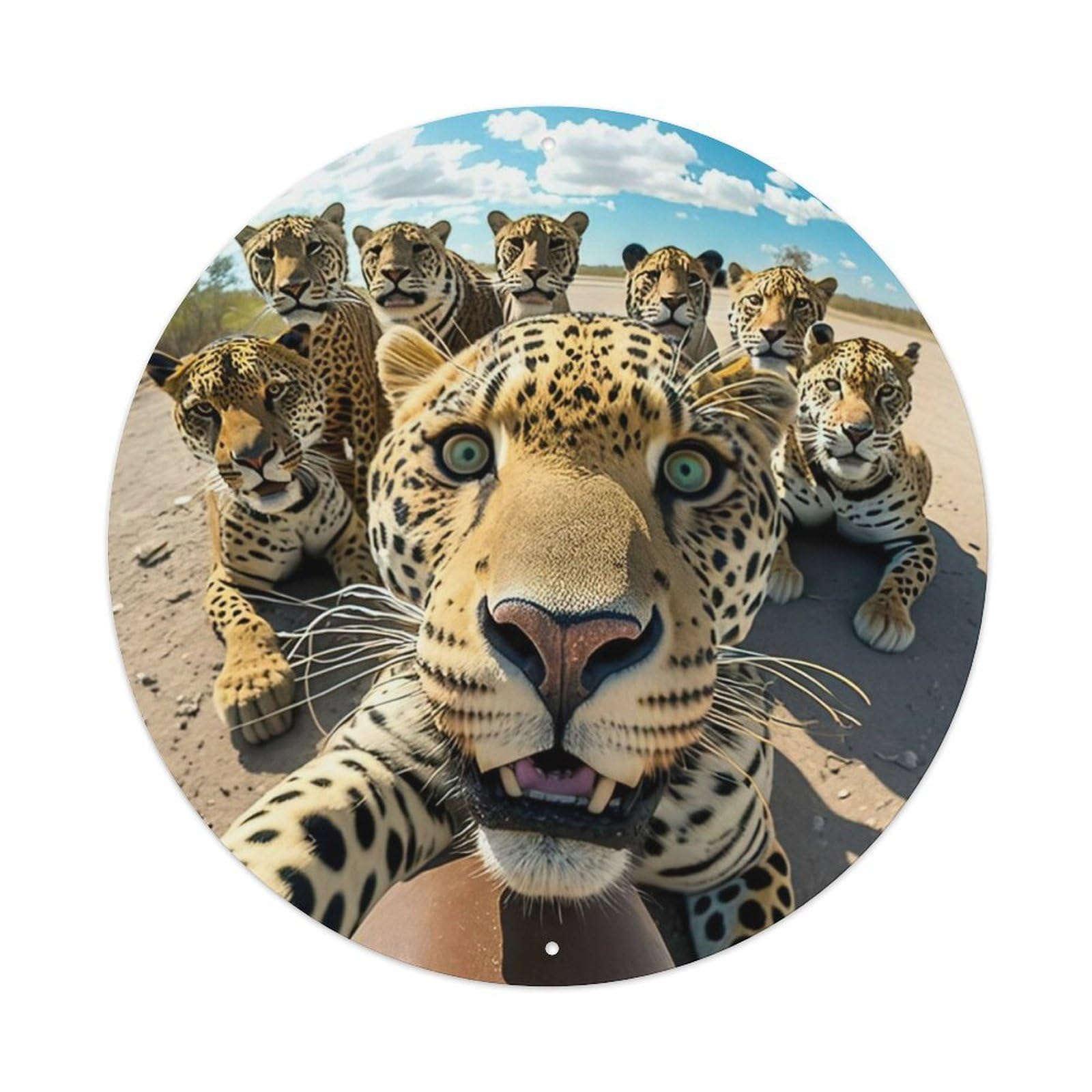 Mighty Jaguar Family Selfie Animal Metal Tin Sign