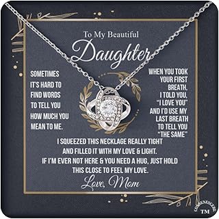 To My Daughter (From Dad/Mom) Necklace, Father/Mother to Daughter Gift, Birthday Gift/ Christmas Gift To Daughter From Dad/Mom, Daughter Necklace, Personalized Love Knot/ Interlocking Hearts/ Forever Love/ Alluring Beauty Necklace - DAUGHTER ALL