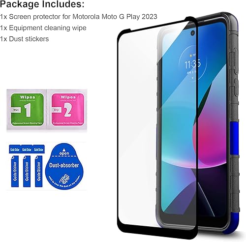 Miniatura 8 de Ailiber Funda para Motorola Moto G Play 2023 funda para teléfono con protector de pantalla clip giratorio para cinturón con soporte resistente