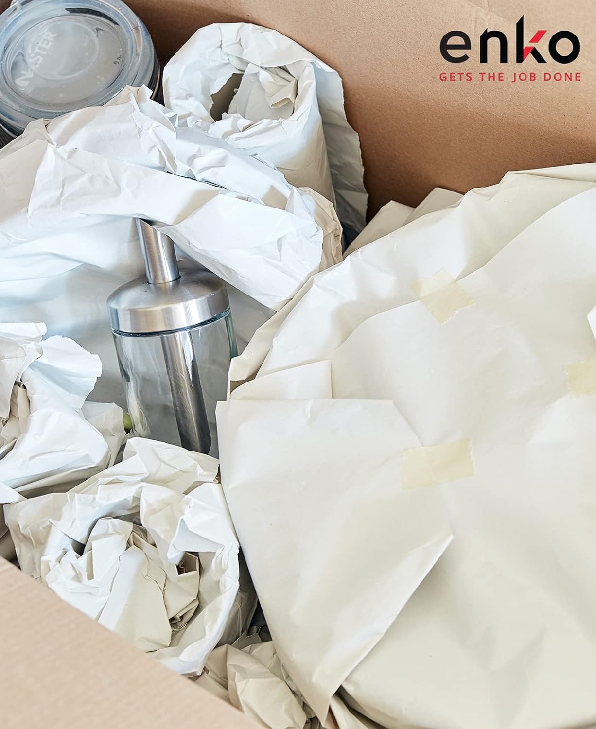 enKo Newsprint Packing Paper for Moving & Shipping - 10 lbs - (33 x 21 Inch) 200 Sheets of Blank, Clean & Unprinted Newspaper Wrap Paper for Dish & Glass Wrapping - Premium Storing & Moving Supplies