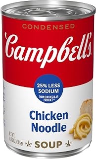 Campbell’s Condensed 25% Less Sodium Chicken Noodle Soup, 10.75 oz Can