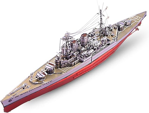 Miniatura 8 de Piececool Rompecabezas 3D para adolescentes, modelos de buques de guerra de metal, HMS Príncipe de Gales, naves acuáticas, modelo 3D, rompecabezas