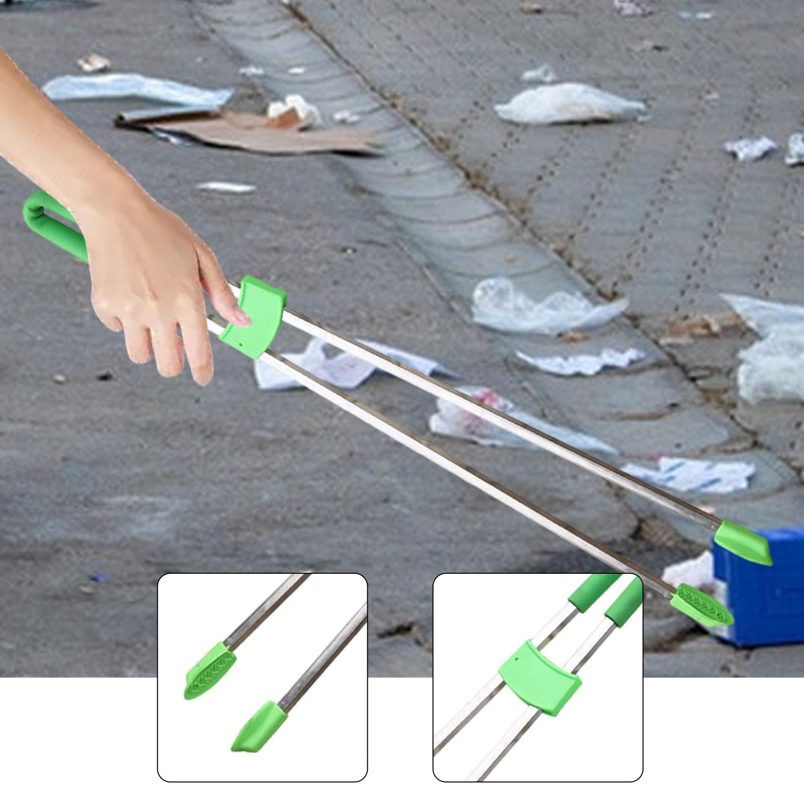 LOVIVER Recolector Basura Herramienta Pinza Recoge Desechos Pinza Extensible Agarre Antideslizante Función Ergonómica Adecuado para Adultos Limpieza de Jardin, Varilla de Aluminio