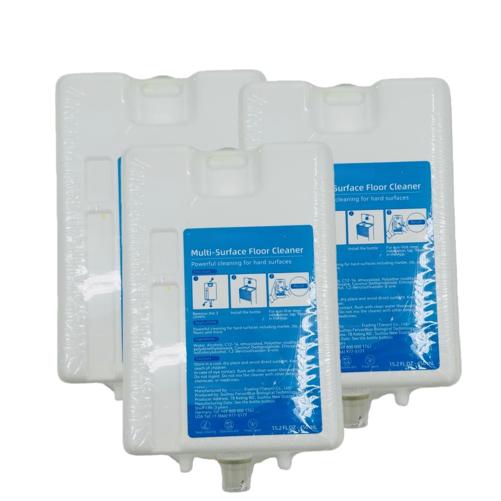 Solución limpiadora multisuperficie de 450ML, Compatible con Dreame L20/L30 Ultra/X10/X10 Pro/X20/X20 Pro Plus, detergente for fregar pisos(3 packs)