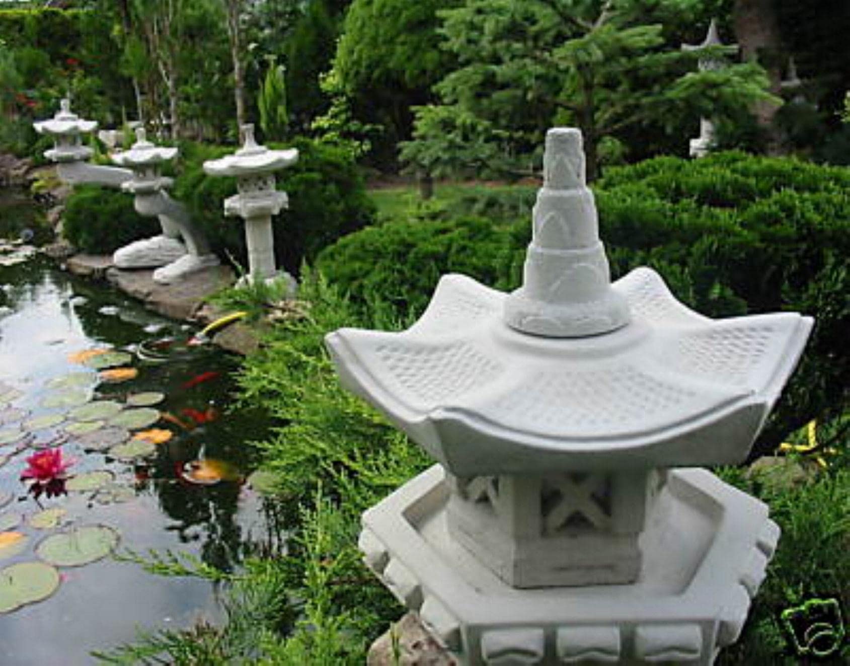 Japanische Steinlaterne Vogelhaus Gartendeko