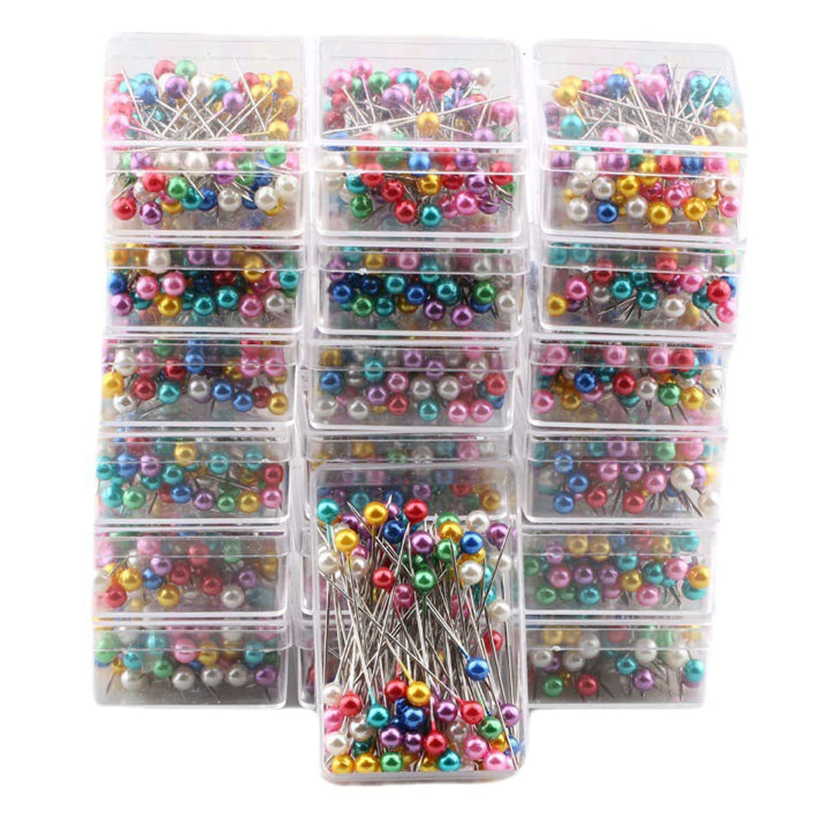 Petunny 500Pcs Sewing Pins,Fabric Pins Straight Quilting Pin Straight Pins for Fabric with Colored Heads Stick Pins for Crafts Dressmaking Jewelry Components DIY Flower Decoration