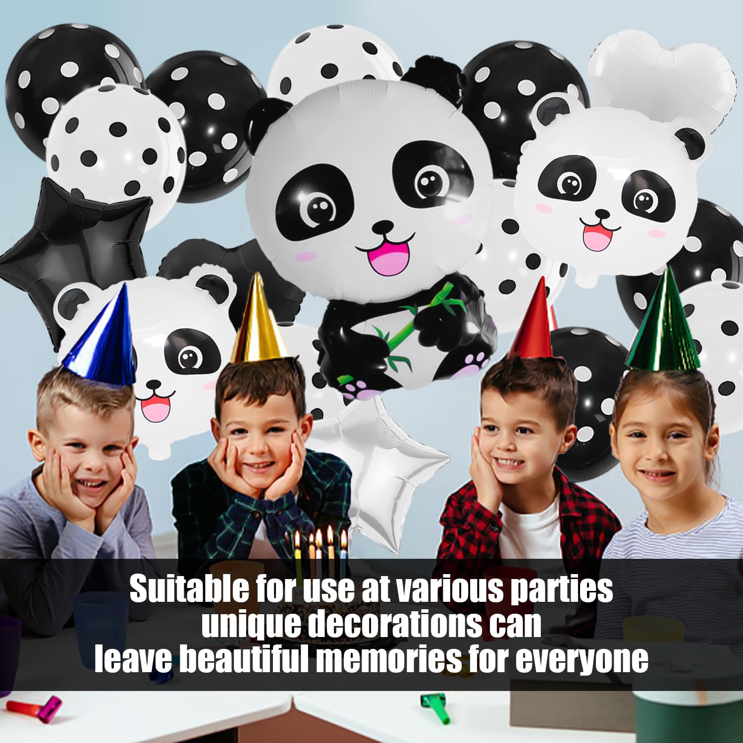 17 Pieces Of Panda Themed Balloons, Animal Party Decorations, Party Balloon Sets, Cartoon Style Arrangements - Image 4