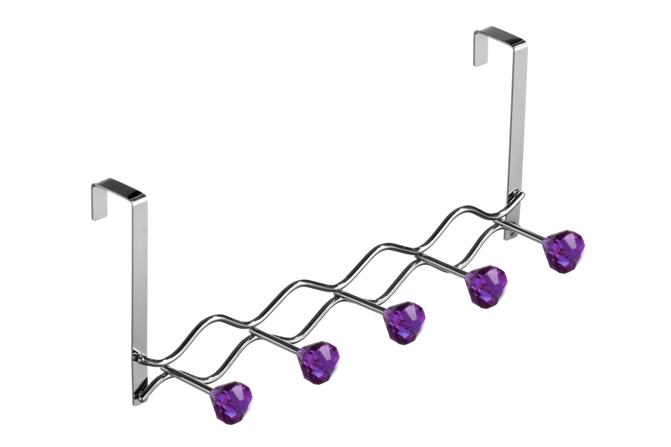 Premier Housewares 5 Diamante Hook Over Door Hanger - Purple