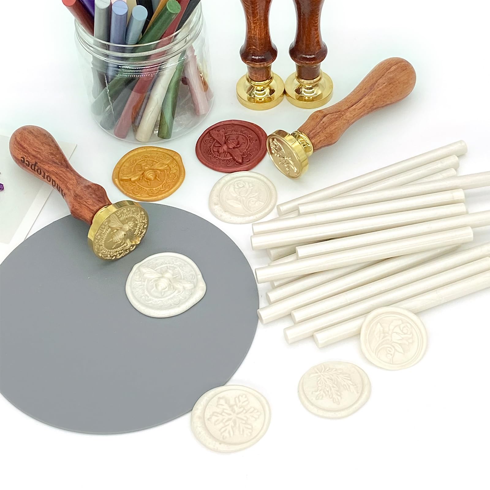 52 barras de cera de sellado blanco perla, barras de sellado de cera para sello de cera, cera de sellado premium para sobre, sello de carta, adhesivo de boda, invación, manualidades,