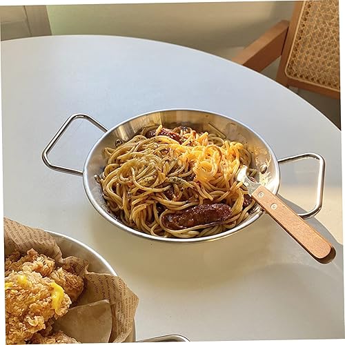 Miniatura 6 de Luxshiny Bandeja frita de acero inoxidable para comida de fiesta de cocina de arroz para niños