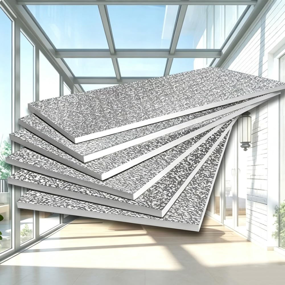 GZHERVICES Panel De Aislamiento De Papel De Aluminio Resistente Al Fuego - | Alfombrilla De Barrera Térmica Para La Pared De Electrodomésticos De Cocina (parrilla, Estufa)(Adhesive backing,120x60cm)