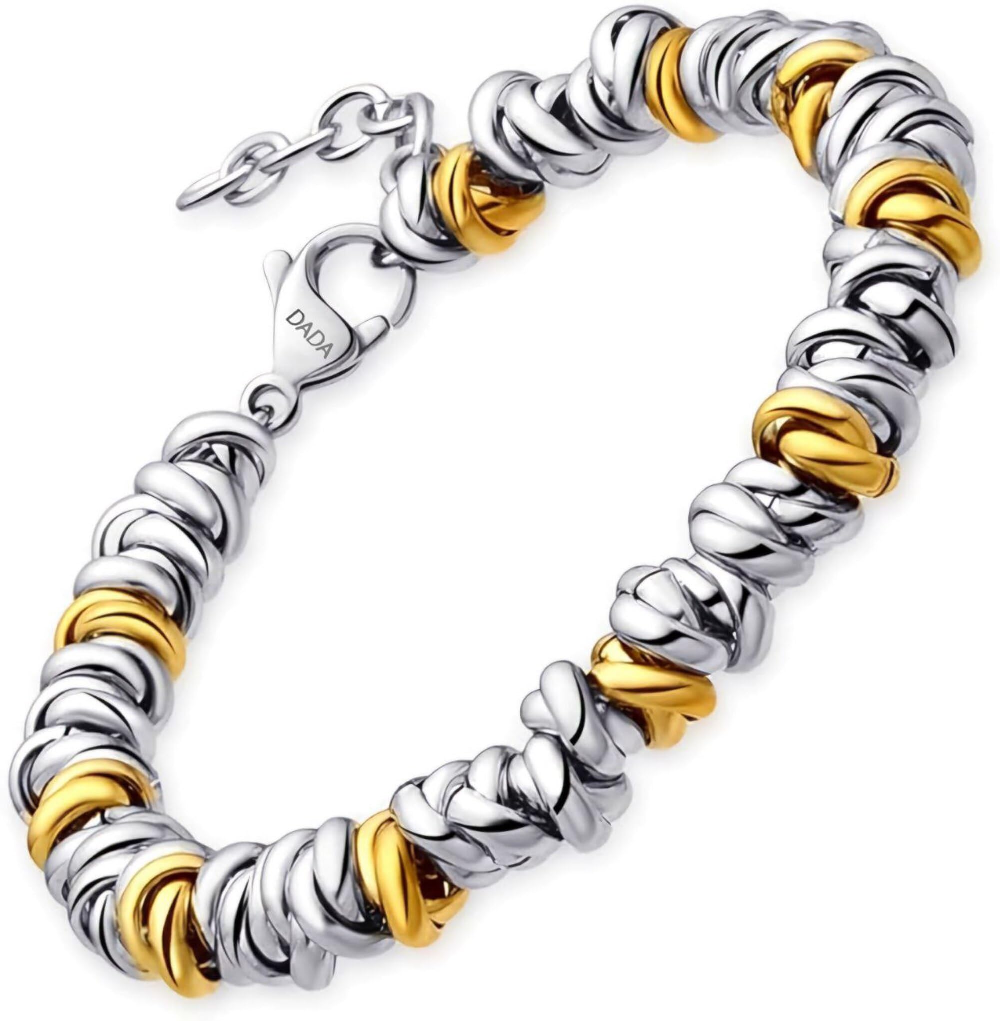 Dada Gioielli Pulsera Mujer Anillos Trenzados Acero Inoxidable | Ideas de Regalo, Mamá - Hija - Chica, Disponible en Plata - Oro Rosa - Oro - Azul