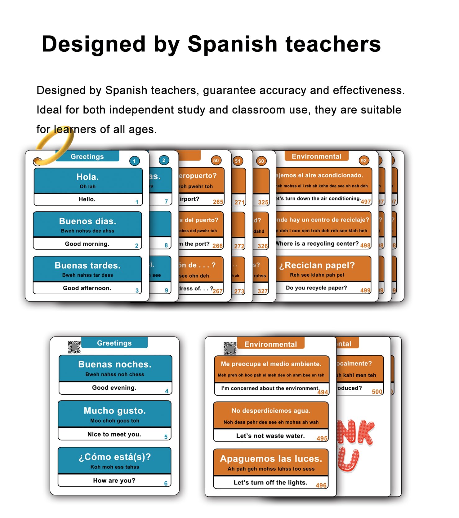 500 Tarjetas Flash de Frases comunes en español