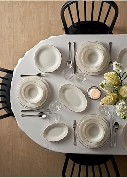 Bella Maison Victoria Porselen 24 Par a 6 Ki ilik Yemek Tak m  Silver
