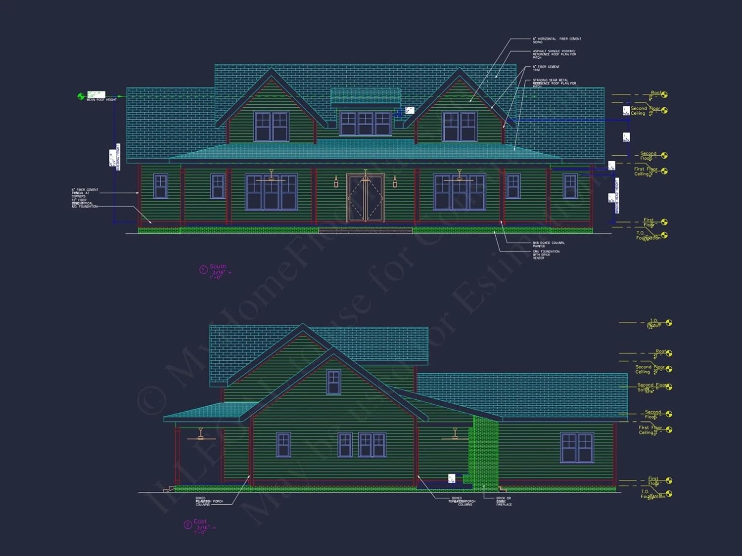 20-1573 HOUSE PLAN - Traditional Craftsman House Floor Plan with CAD Designs