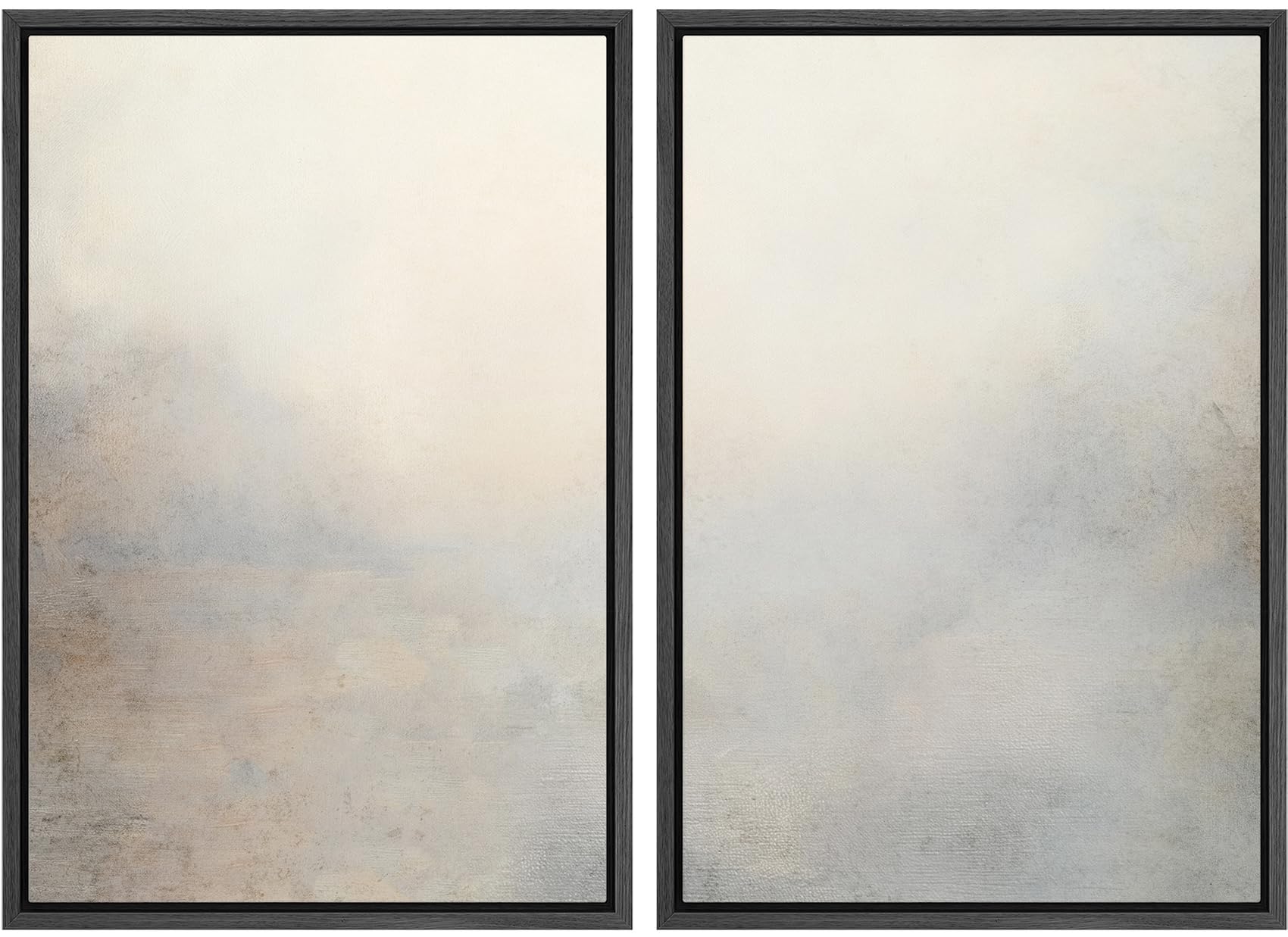MUDECOR Framed Canvas Print Wall Art Monochromatic Gradient Abstract Minimalist Gray Illustrations Modern Art Decorative Bohemian Colorful Chic for Living Room, Bedroom, Office - 16"x24"x2 Black — view 89