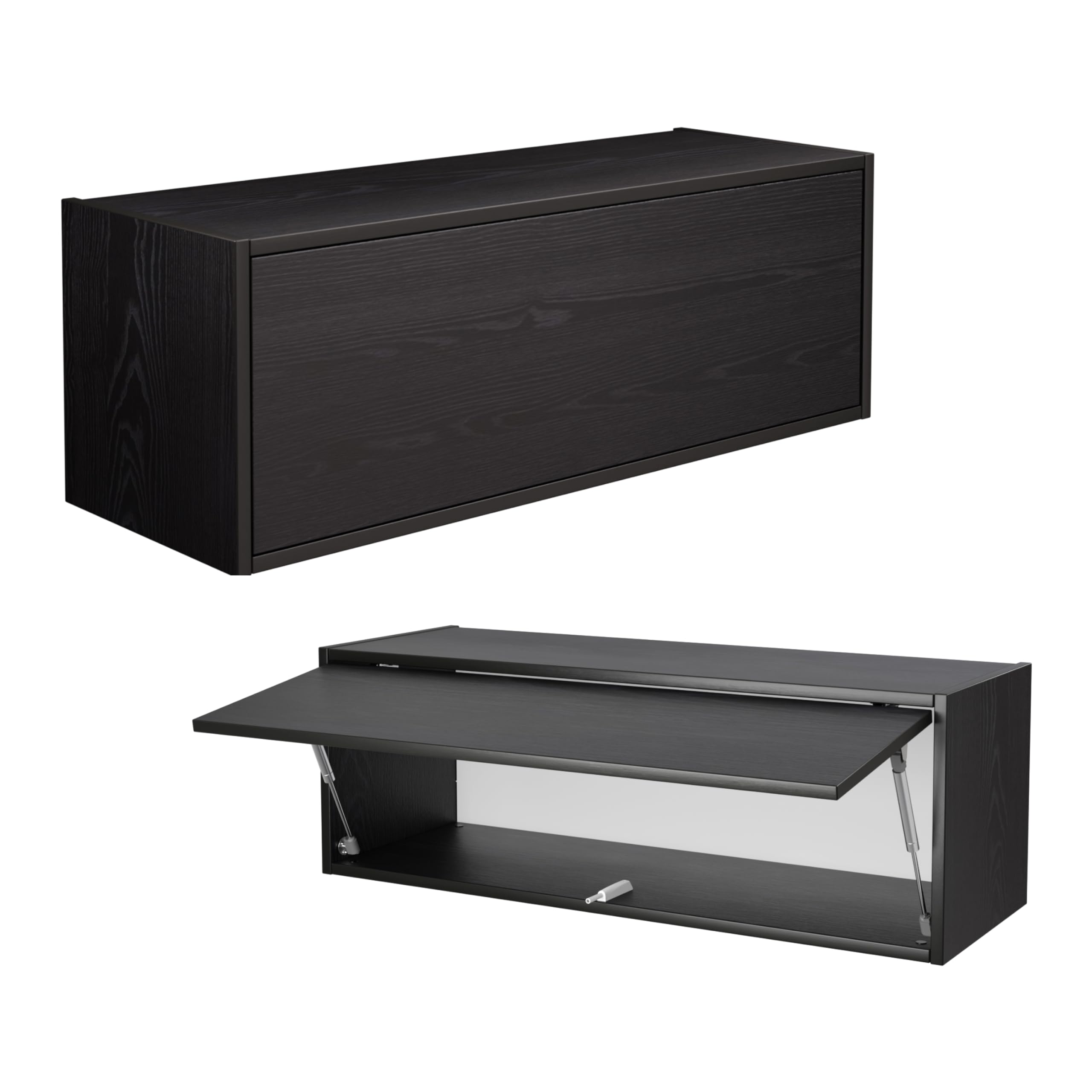 PLATAN ROOM Hängeschrank Schrank 60 cm 80 xm 100 cm Küchen-Klapphängeschrank für Bad, Flur, Wohnzimmer Wandschrank (Schwarz matt, 100 x 35 x 35) Küche, Haushalt & Wohnen