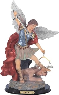 ICE ARMOR 16" H Saint Michael Fighting Demon Holy Figurine Religious Decoration